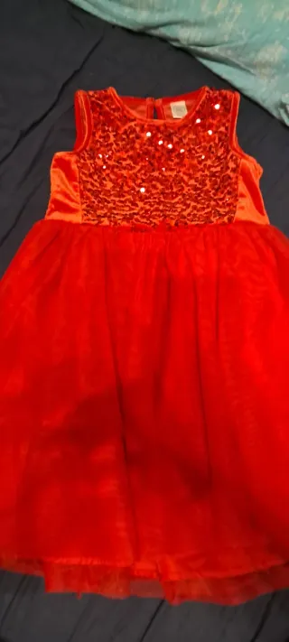 Vestito elegante bambina rosso paillettes