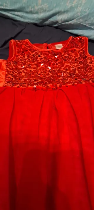 Vestito elegante bambina rosso paillettes