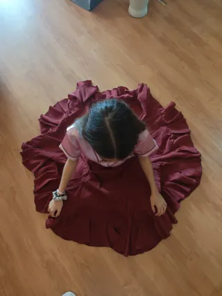 Falda flamenca niña castañuelas de regalo 