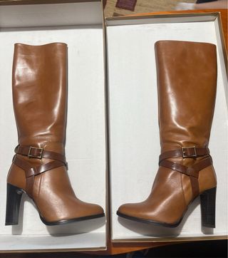 Botas altas Gloria Ortiz piel marrón