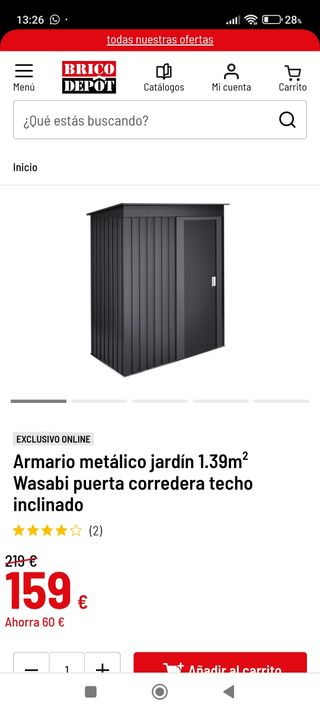 Caseta armario cobertizo Metálico Jardín Wasabi
