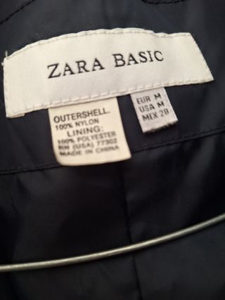 Gabardina / Chubasquero Zara  azul marino