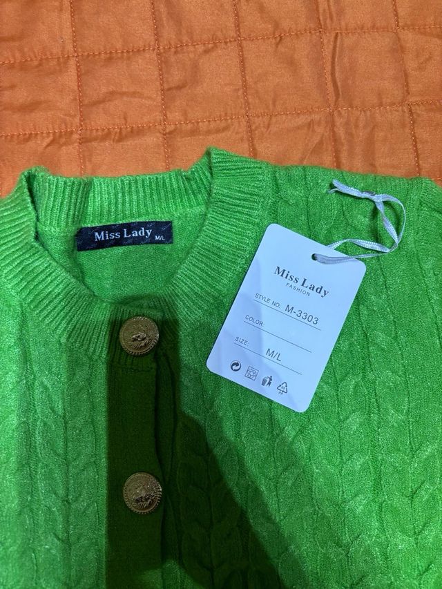 Maglioncino donna Miss Lady verde taglia unica