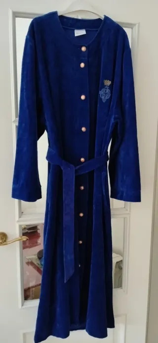 Bata señora terciopelo azul 