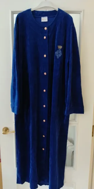 Bata señora terciopelo azul 