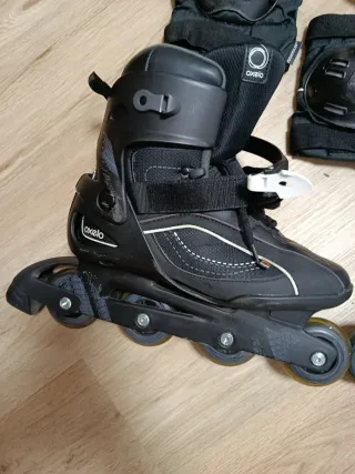 Patines en línea Oxelo negros con protecciónes