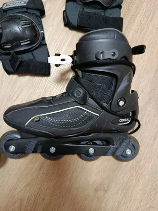 Patines en línea Oxelo negros con protecciónes