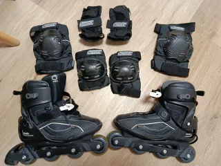 Patines en línea Oxelo negros con protecciónes