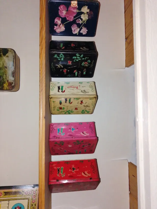 Lote 5 Cajas Metálicas Decoradas