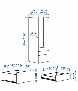 Armario infantil IKEA SMASTAD blanco