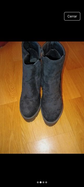 Botines tacón plataforma negros