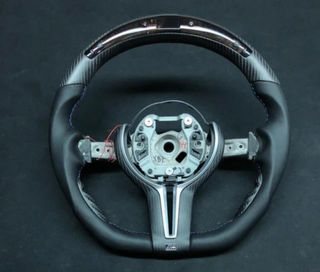 Volante bmw F20 F30 F15 de carbono con led y leva