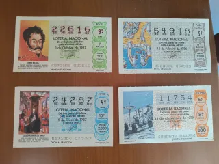 Lotería Nacional Antigua - 4 Billetes