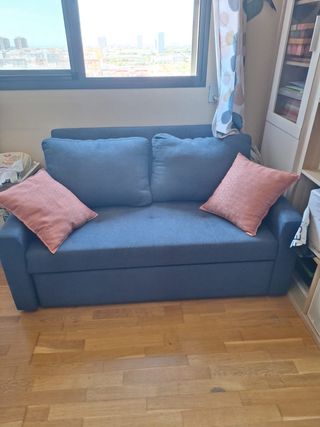Sofá Cama 2 Plazas Azul 