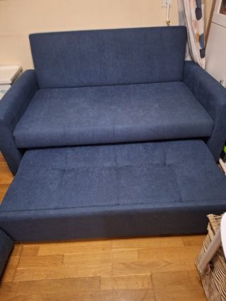 Sofá Cama 2 Plazas Azul 