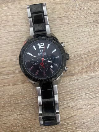 Reloj Racer Cronógrafo Negro y Plateado