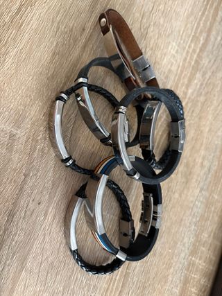 Pack 7 Pulseras Piel Artificial y Silicona