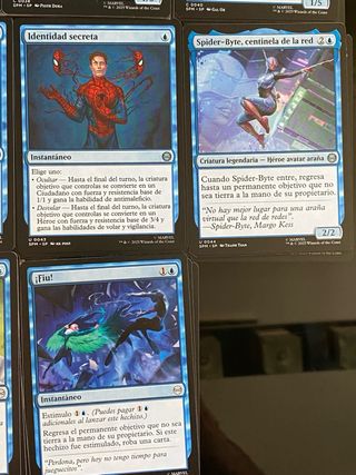 Lote cartas magic spiderman azul