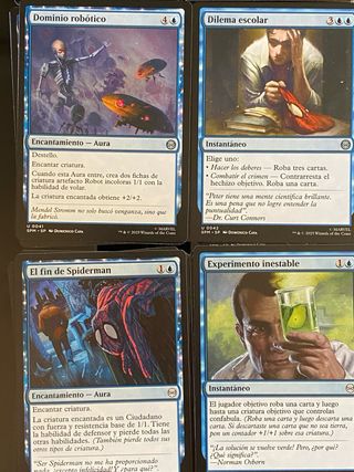 Lote cartas magic spiderman azul