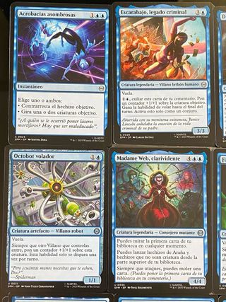 Lote cartas magic spiderman azul