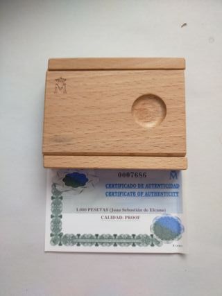 Moneda Plata 1000 Pesetas 1998 Expo98 J.S.Elcano