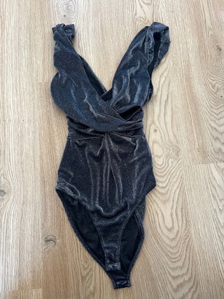 Body negro brillante talla S