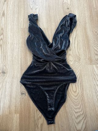 Body negro brillante talla S