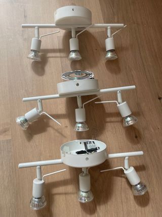 Lámpara de techo Ikea Krusning 3 focos, set de 3