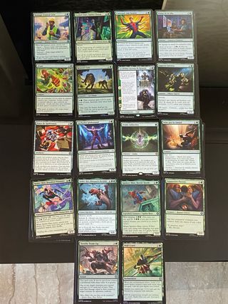 Lote cartas magic spiderman verde