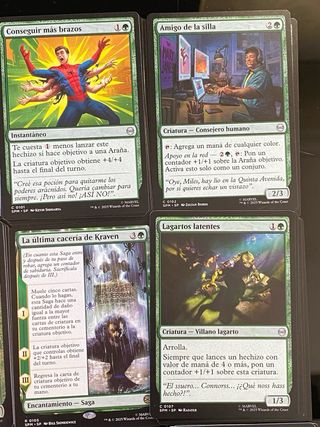 Lote cartas magic spiderman verde
