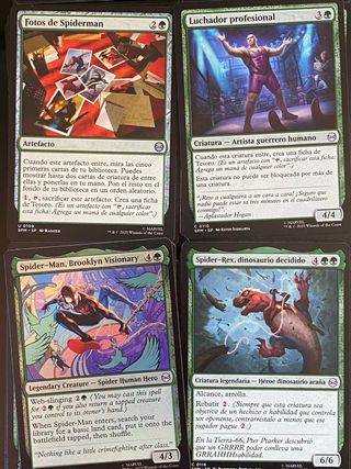 Lote cartas magic spiderman verde