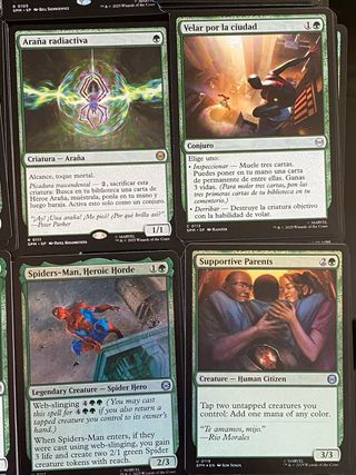 Lote cartas magic spiderman verde
