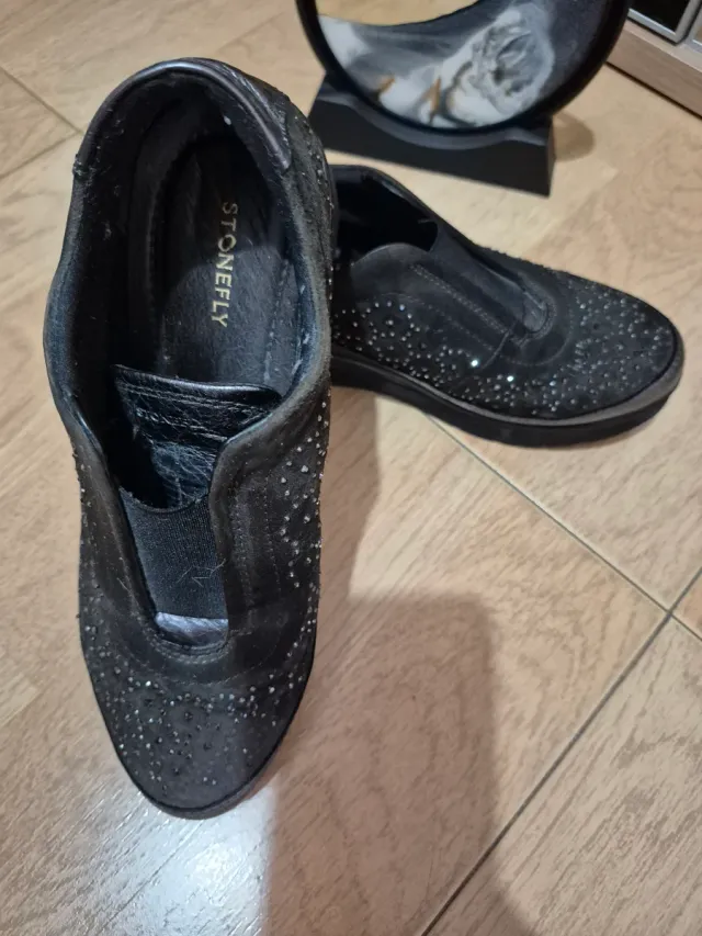 Zapatos señora negros y plateados