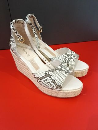 Sandalias Plataforma Esparto Serpiente Talla 37