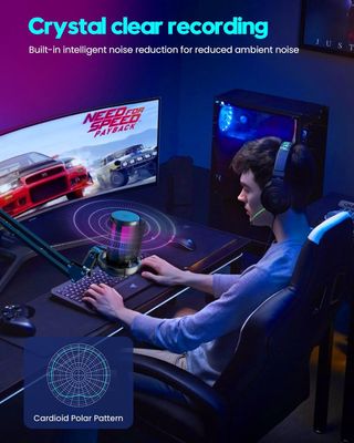 Micrófono Gaming USB con Brazo y RGB