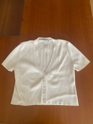 Camiseta Zara manga corta blanca Talla S