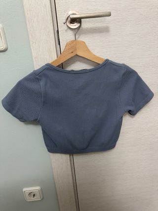 Camiseta corta Stradivarius azul