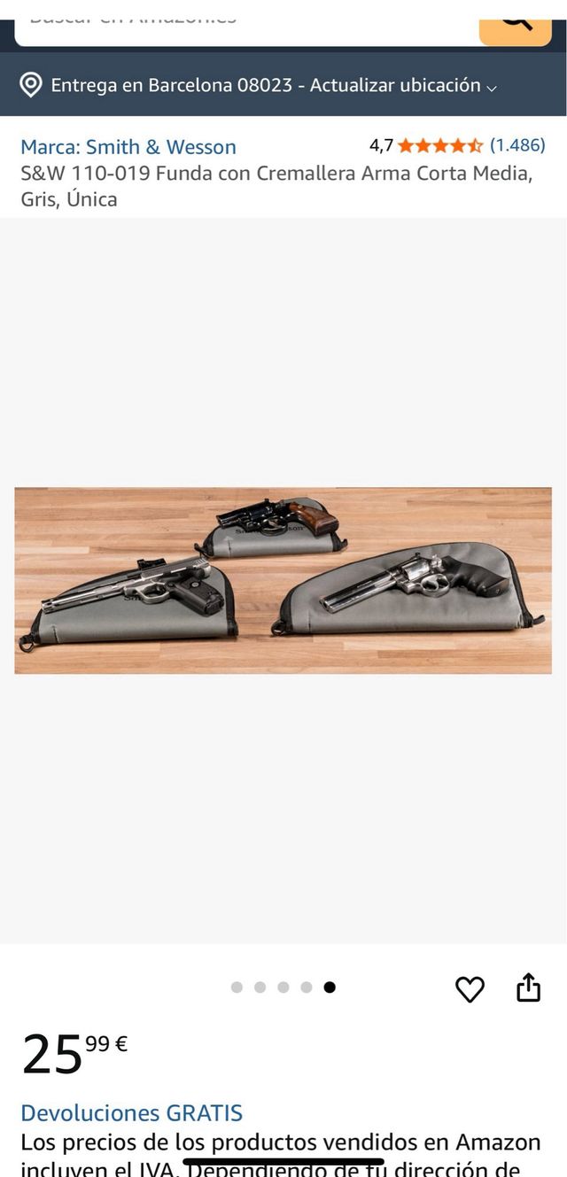 FUNDA PISTOLA, ARMA CORTA, SMITH & WESSON