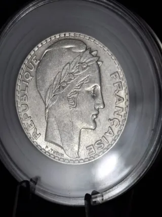 Moneda 10 Francos de Plata Franceses de 1933.