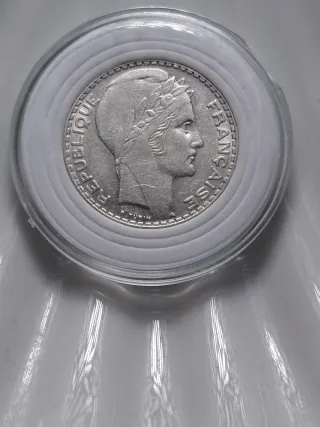 Moneda 10 Francos de Plata Franceses de 1933.