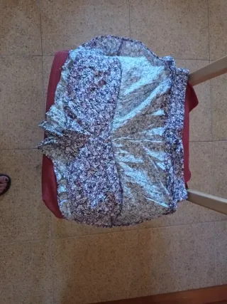 Falda pantalón floral morada y blanca