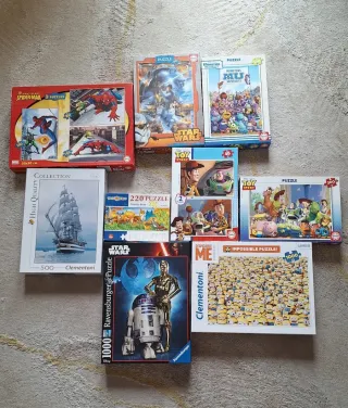 Lotes de Puzzles: Star Wars, Toy Story, Spiderman