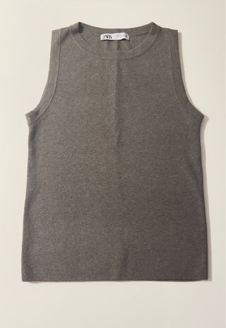Top punto Zara gris