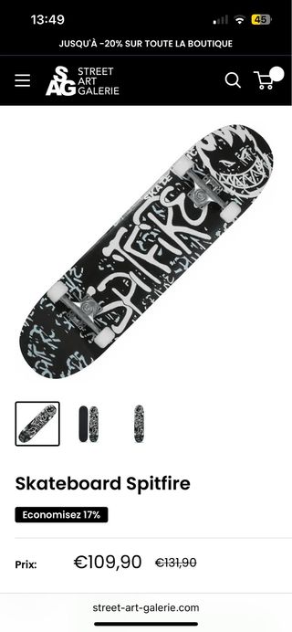 Skate Spitfire Negro
