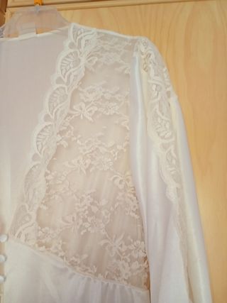 Bata Novia Vintage Encaje Blanco Talla Única