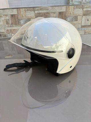 Casco Moto Jet Blanco con Visera