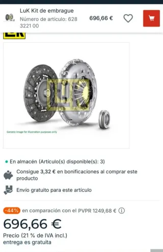 Kit Embrague Toyota Land Cruiser 120 Manual