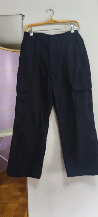 Pantalón Cargo Negro Zara Talla M.
