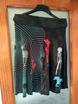 Falda estampada multicolor talla única