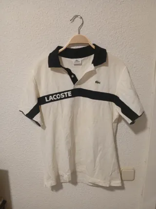 Polo Lacoste Sport Blanco y Negro Talla M